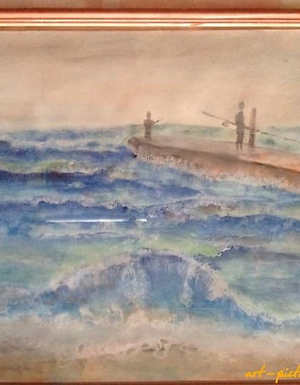 购买 *钓鱼* 水彩画