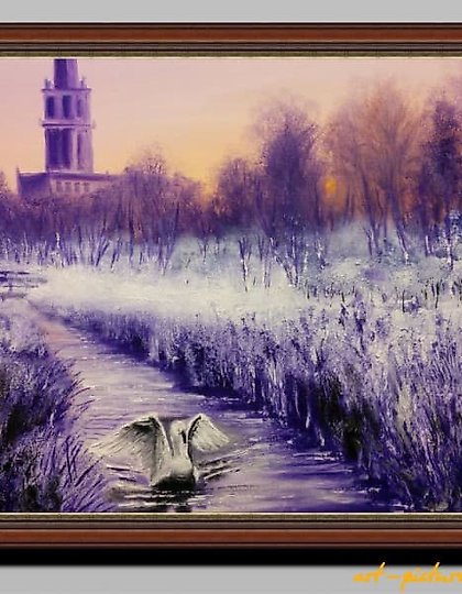 купить Парк масло, холст на картоне, мастихин