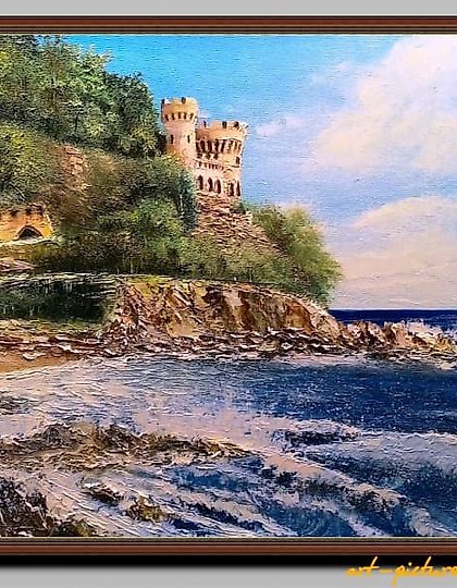 купить Остров. масло, холст на картоне, мастихин 