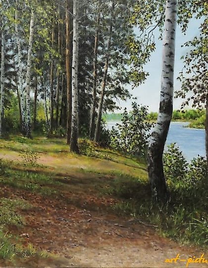 купить В тени масло, оргалит (ДВП)