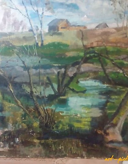 购买 春天 布面油画。