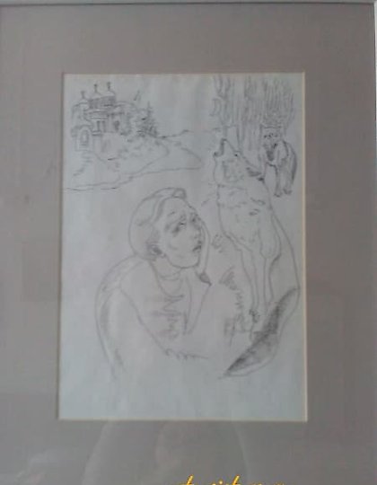 购买 插图来自弗拉基米尔·奥西波夫的故事《被咬过的》,发表在《布拉戈韦斯特》报纸上。纸张,圆珠笔 - 图形绘画。