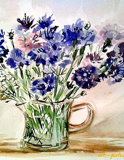 buy "Cornflowers, paper, watercolor"