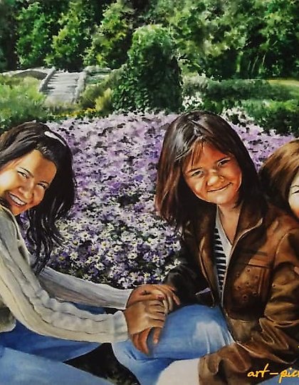 купить Подруги Акварель, бумага 