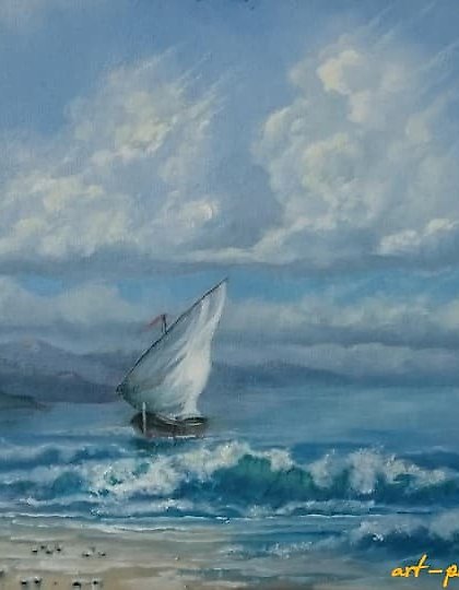 купить " Домой под парусом " холст, масло 
