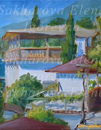 buy "Garzouf Cottages, canvas, oil"