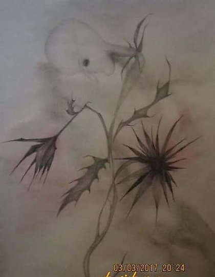 buy The translation of the text is: "Flowers watercolor, pencil, watercolor paper."