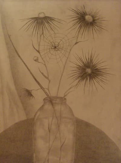 购买 花朵与丝网纸，铅笔