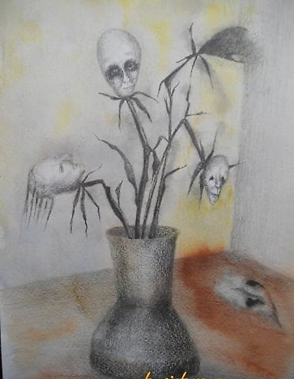 buy "Faded flowers watercolor, pencil, watercolor paper"