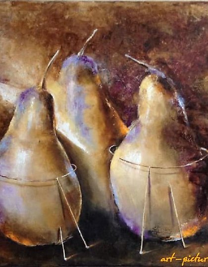 购买 三只大梨 油画/帆布