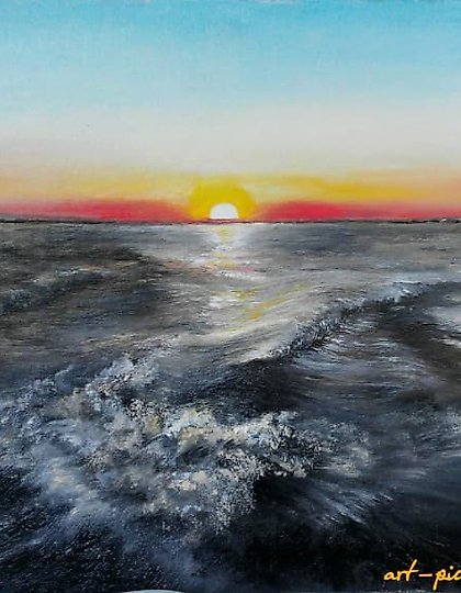 buy Volga. Oil, canvas on cardboard.