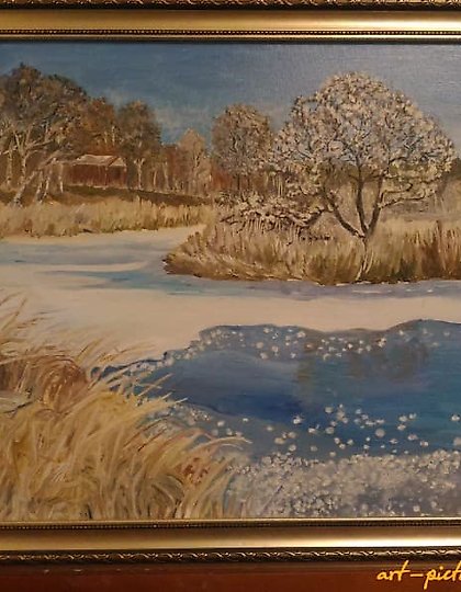 купить Февраль-март масло, холст на картоне 