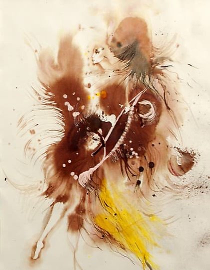 купить Ольга (Olga) бумага, чернила, акрил (paper, ink, acrylic paints)