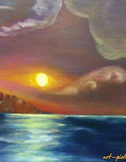 购买 画作《悬崖》油画,印象派风格,油画,画布