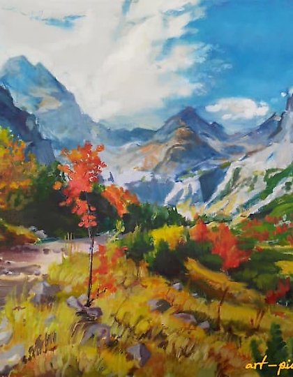 购买 奥地利山脉 油画