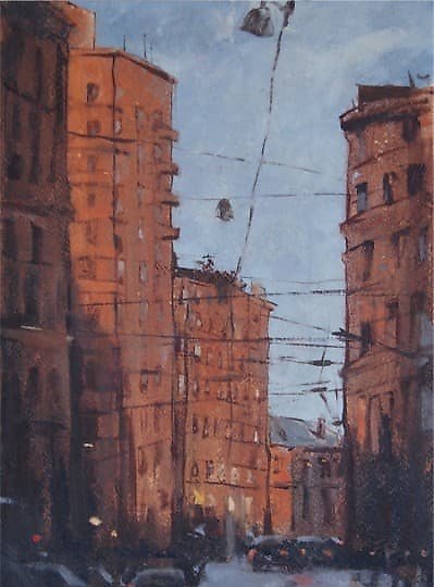 buy The translation of "Вечереет" масло, бумага into English is "Evening is coming" oil, paper.