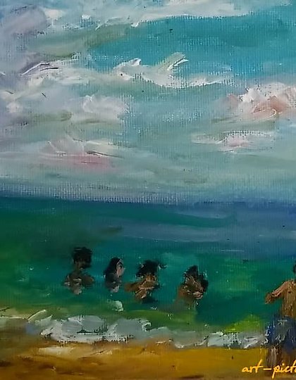 купить Купание детей. Бали масло, холст 