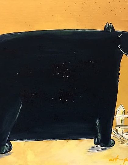 购买 黑色康德拉特 -) 帆布画，亚克力，线条，闪光粉