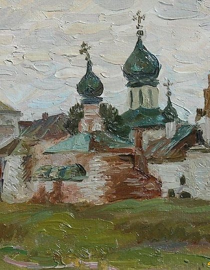 купить Храм. Картон, масло. 28 х 21 см.