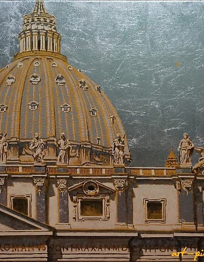 buy Dome of St. Peter's. Canvas, silver, acrylic.