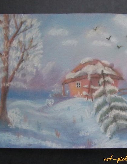 购买 乡村风景 干性粉彩，纸张