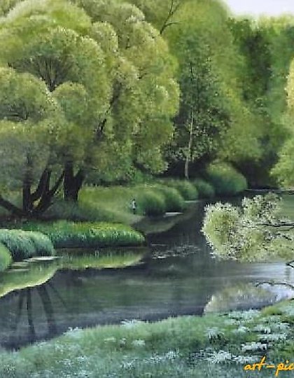 buy "Landscape with Fisherman Oil, canvas"