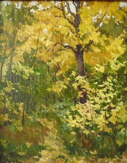 购买 黄金秋天 油画,硬纸板