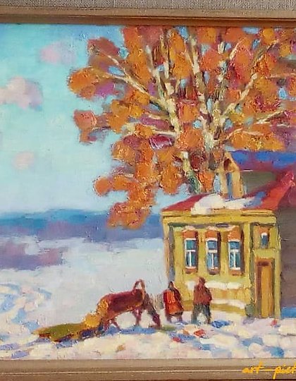 купить Дом на окраине деревни Холст, масло