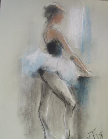 buy "Ballerina at the window, pastel, paper."