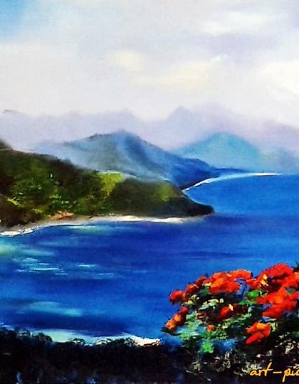 购买 在天堂的海岸上,油画布