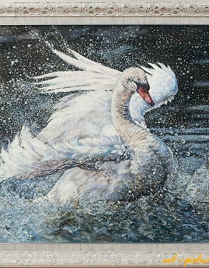 购买 小天鹅油画，画布