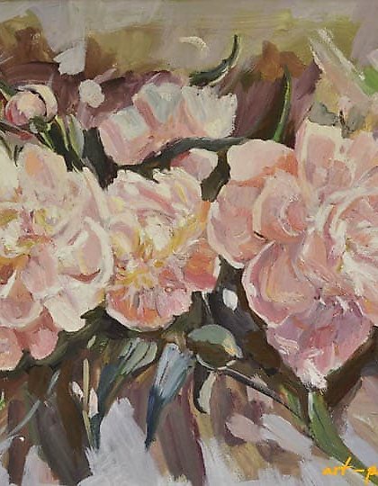 buy Peonies, oil on canvas on a stretcher.