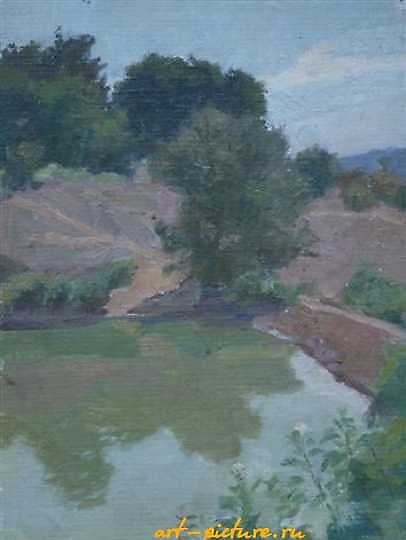 购买 小湖。画布，油画。30 x 23 厘米