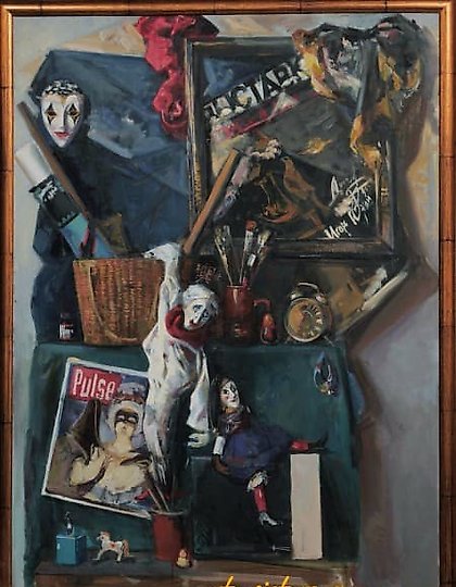 buy The translation of the text is: "Still Life with Dolls, canvas, oil."
