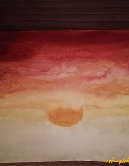 buy The translation of "Восход Солнца" Акварель into English is "Sunrise" Watercolor.