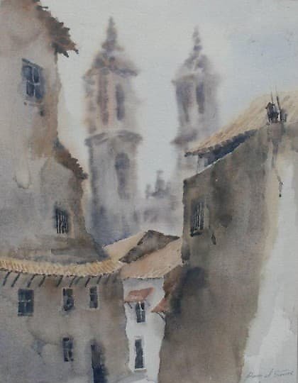 buy Mexican landscape. Watercolor. 56 x 40 cm.