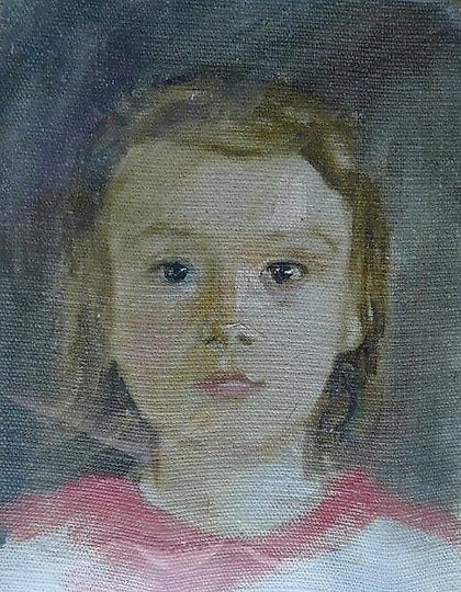 buy Portrait of a child. Canvas, oil. 28 x 21 cm.