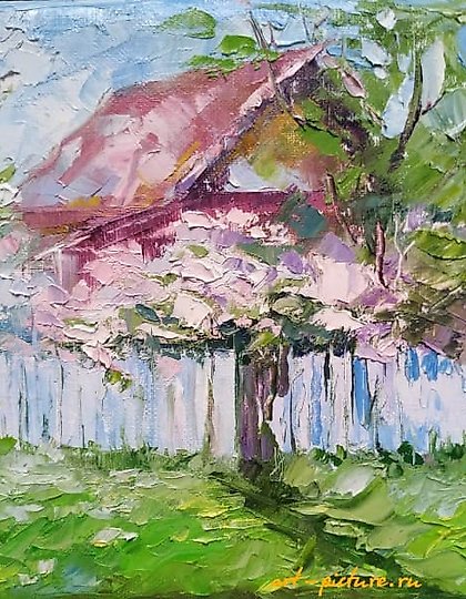 купить Домик в деревне Масло, холст 