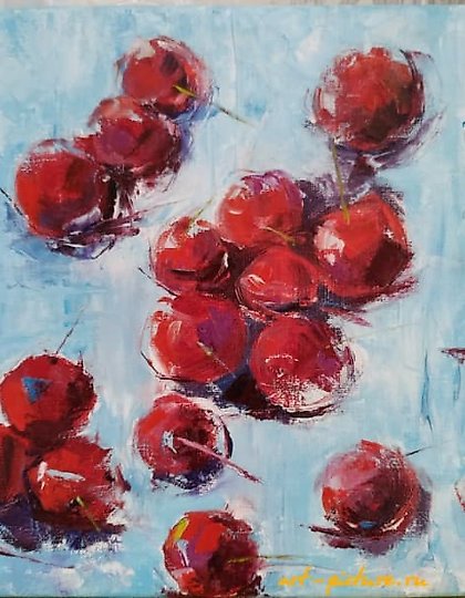 购买 冬季樱桃 油画,画布
