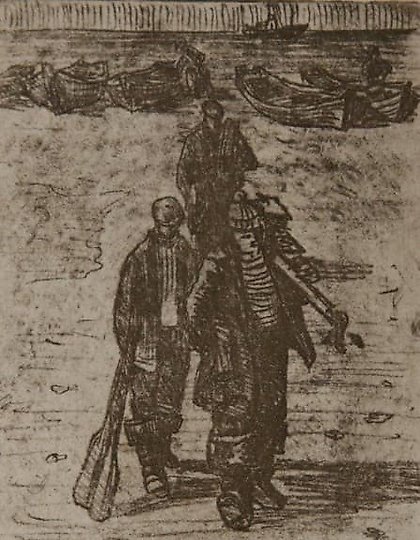 购买 渔民。渔民的日常（系列之一）。蚀刻版画，水印版画。14 × 11 厘米。