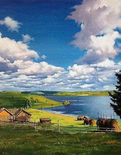 купить Пейзаж с рекой