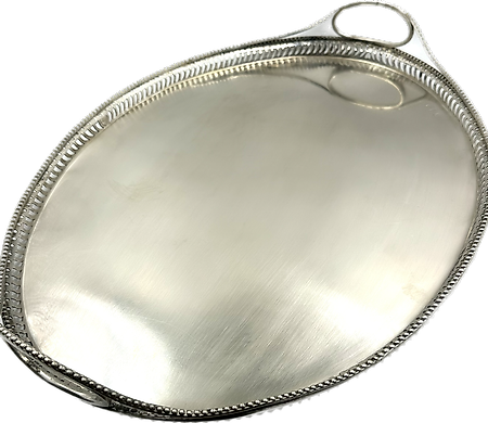 银色托盘，18世纪俄罗斯风格，带侧把手，1798年，卡卢加