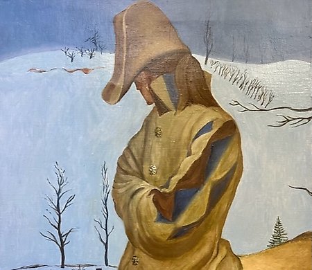 "山谷中的小屋"。维捷布斯克，1996年。油画，画布。尺寸 67/52 厘米。