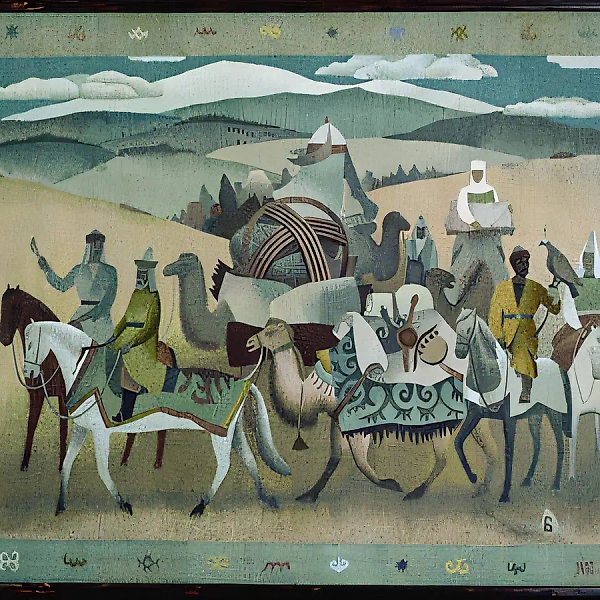 Перекочевка., 1995, шерсть, ручное ткачество, 220х290 Резиденция президента Казахстана
