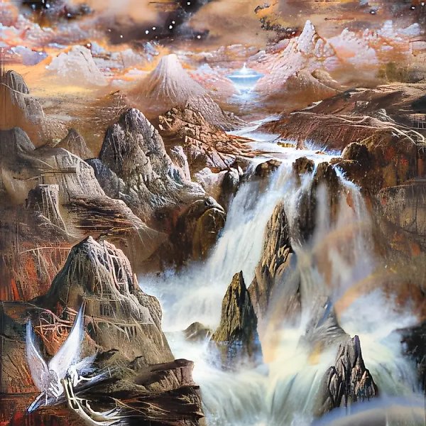 圣瀑布的盟约之虹，1998年，布面油画，100x70