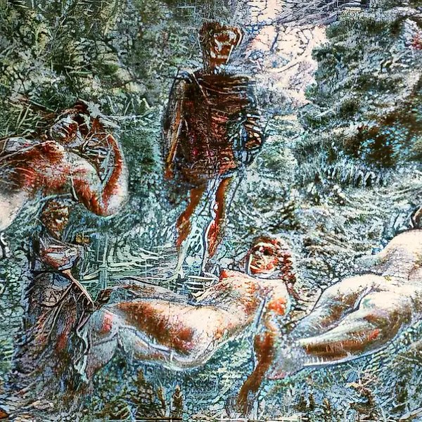 柳树，1989年，布面油画，综合技法，70x140