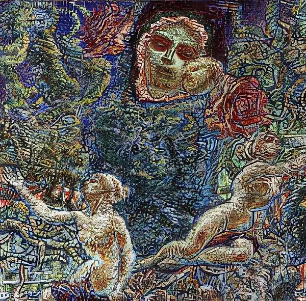 夏天，1995年，布面油画，混合媒介，50x100
