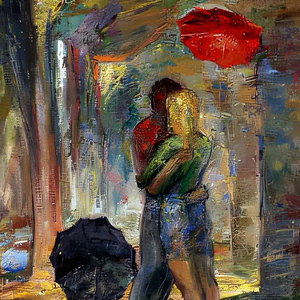 雨伞,1990年,布面油画,80×60
