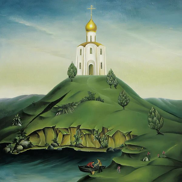A White Church, 1998, oil on canvas, 80x80
