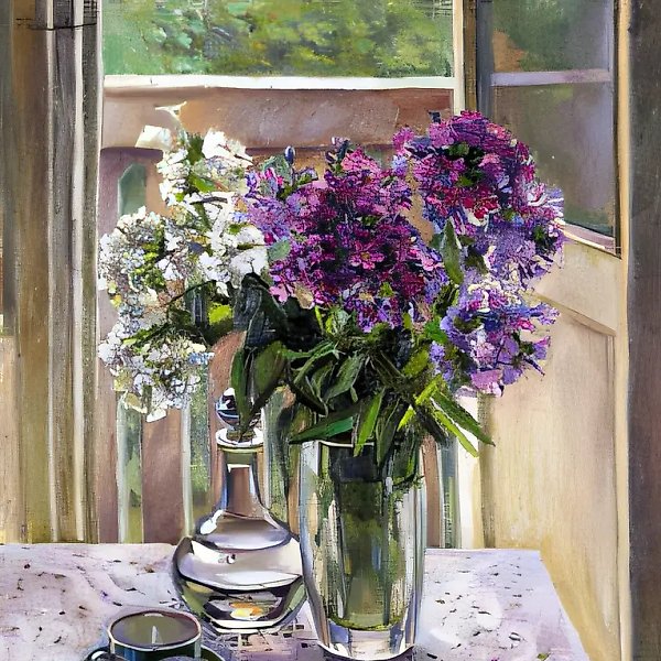 Флоксы., 1999, холст, масло, 70х60, $500, Собственность автора